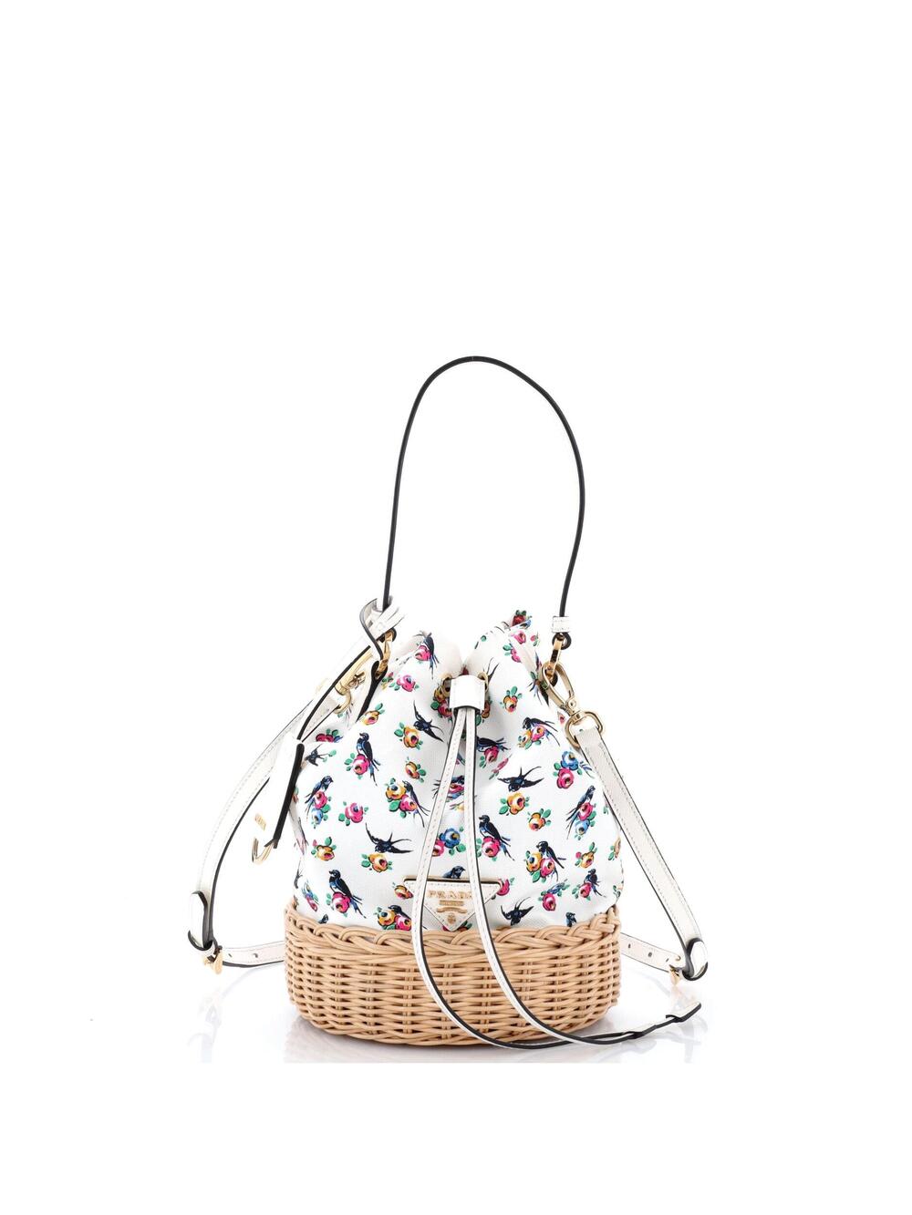 Prada Drawstring Bucket Bag Printed #340106P10B